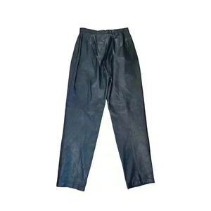 Vtg Evan Davies Women's Size 10 Black Leather Pants